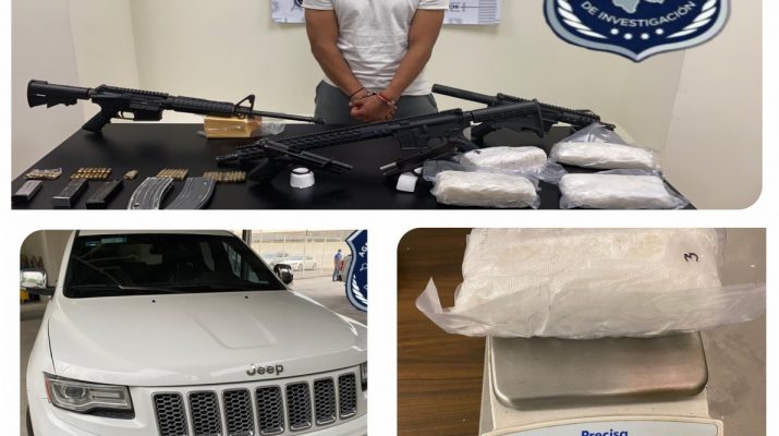 Cae narcotraficante con arsenal y droga