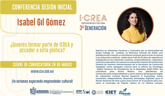 Hoy último día para registrarse en “iCREA Emprendimiento Cuultural”