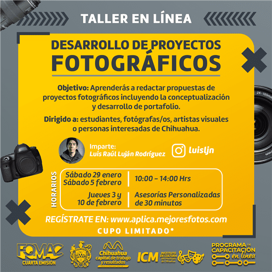 Invitan a curso “Desarrollo de Proyectos Fotográficos”