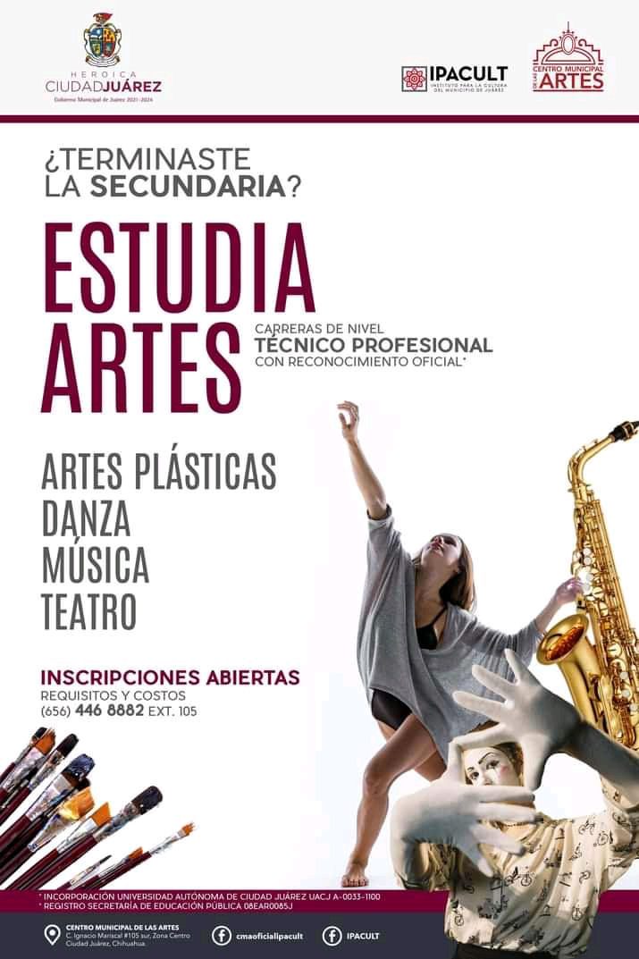 Informa el IPACULT que continúa abierto el ciclo de inscripciones en el Centro Municipal de las Artes