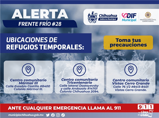 Frente frío número 28 podría traer lluvias aisladas, nieve y aguanieve