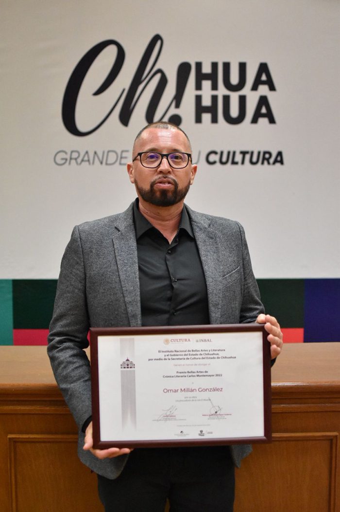 Otorgan al periodista Omar Millán González el Premio Bellas Artes de Crónica Literaria “Carlos Montemayor”