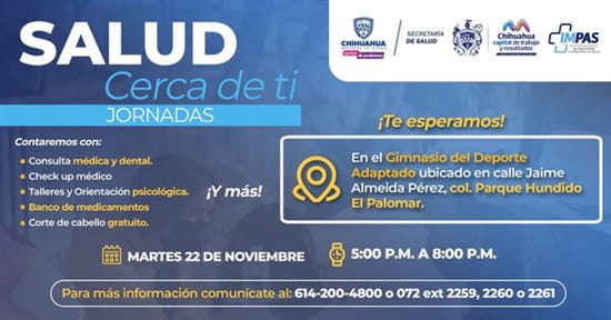 Invitan a jornada “Salud Cerca de Ti” en colonia El Palomar