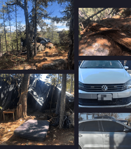 Continúan operativos en Guachochi, destruyen campamento y localizan vehículo robado