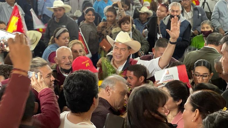 Tunden a Ricardo Mejía Berdeja en mitin; acusa al PRI de mandar provocadores