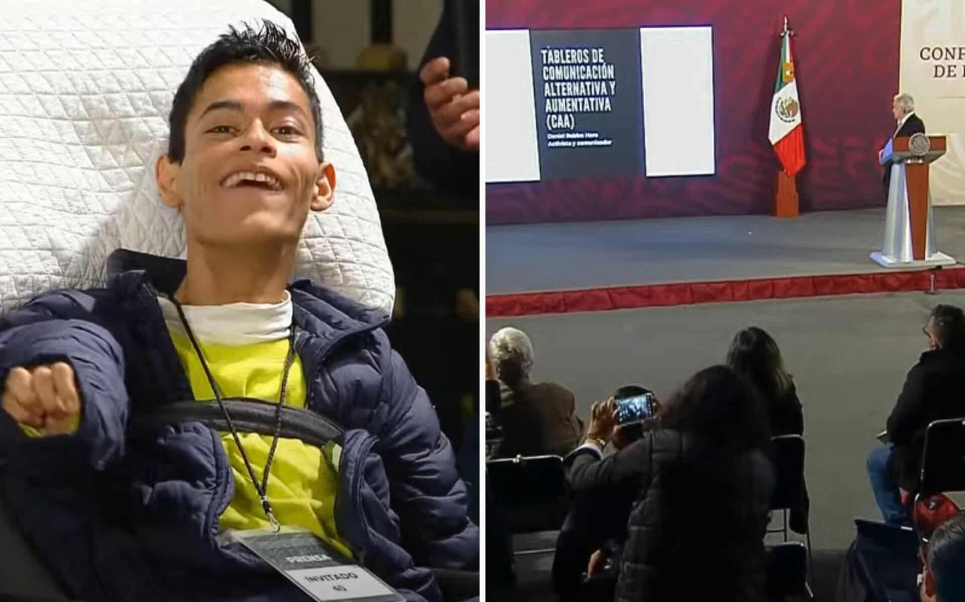 ¿Quién es Daniel Robles, el activista con parálisis cerebral que asistió a la mañanera de AMLO?