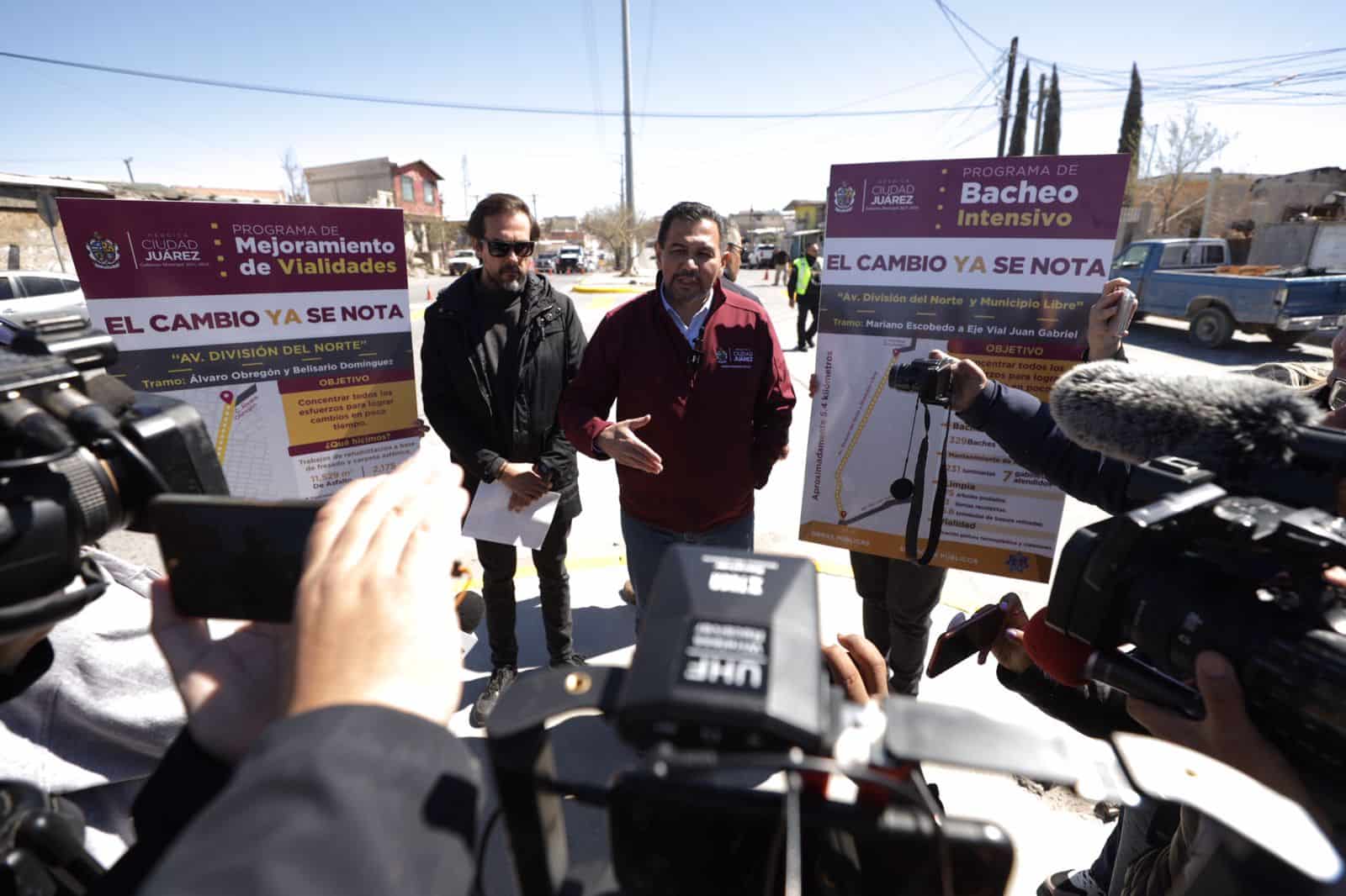 Entrega Cruz Pérez Cuellar obras de repavimentación y rehabilitación integral de la División del Norte y Municipio Libre