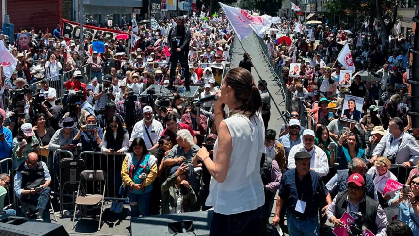 “Vamos arriba en las encuestas”, asegura Sheinbaum en Tijuana