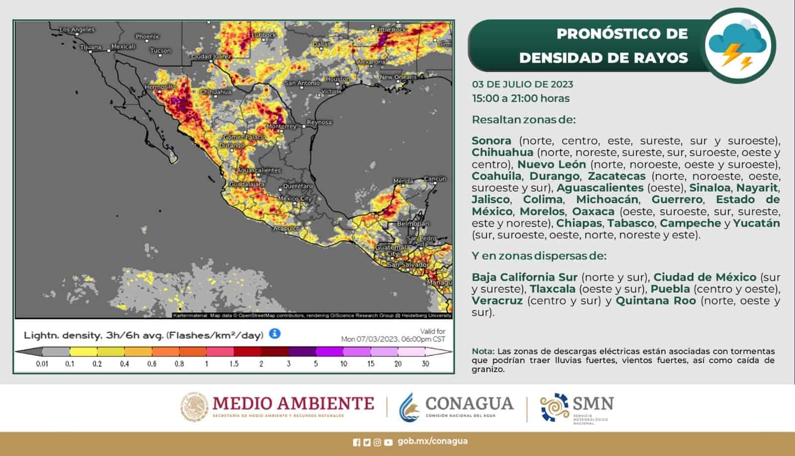 Prevé Protección Civil Estatal lluvias acompañadas de granizo y tormentas eléctricas para esta tarde