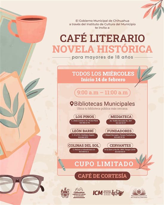 Invitan a participar en el Café Literario Novela Histórica