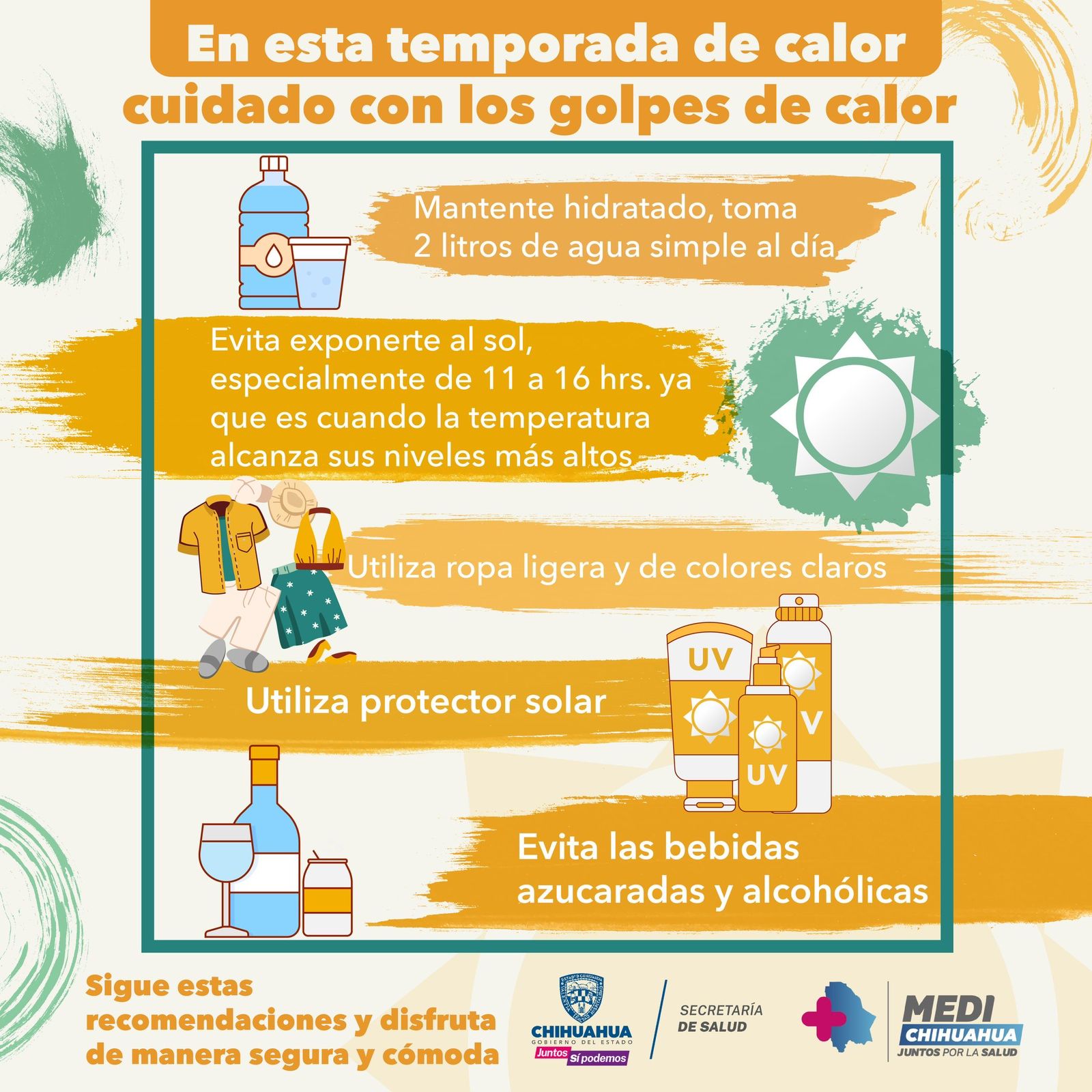 Exhorta Secretaría de Salud a mantener cuidados ante las altas temperaturas en la entidad