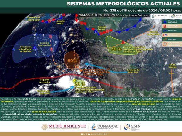 Alerta por formación de ciclón: 5 días de lluvias intensas en estos estados