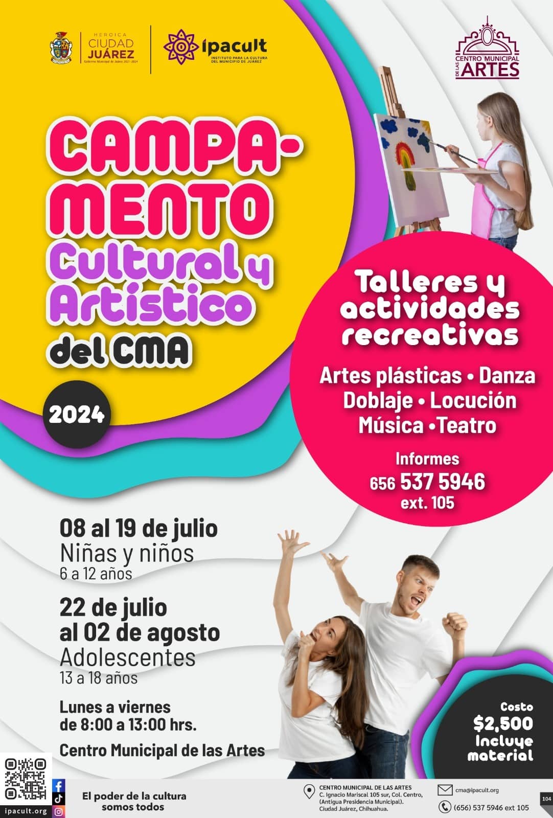 Continúan abiertas las inscripciones para el Campamento Cultural Artístico del CMA