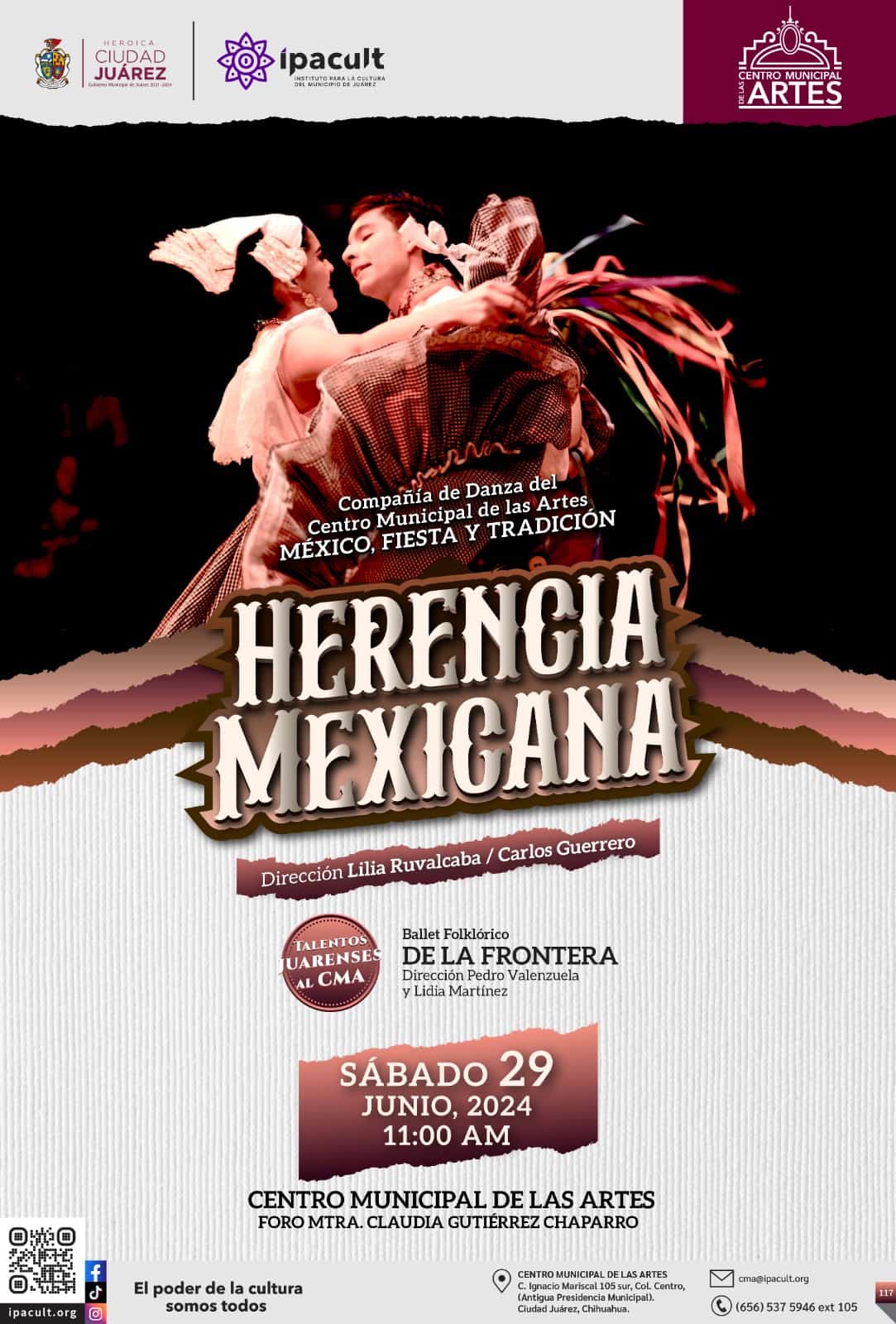 Invitan a disfrutar de la danza a través del espectáculo “Herencia Mexicana”