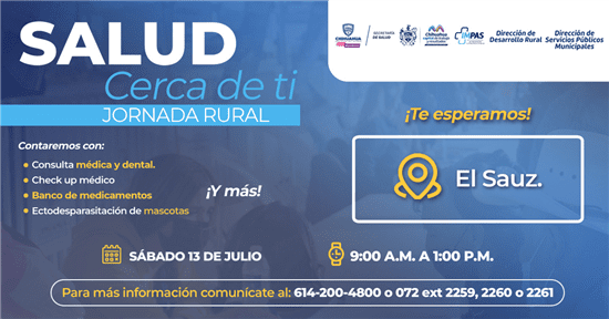 Visitará IMPAS a las familias de la localidad El Sauz con la jornada “Salud Cerca de Ti”