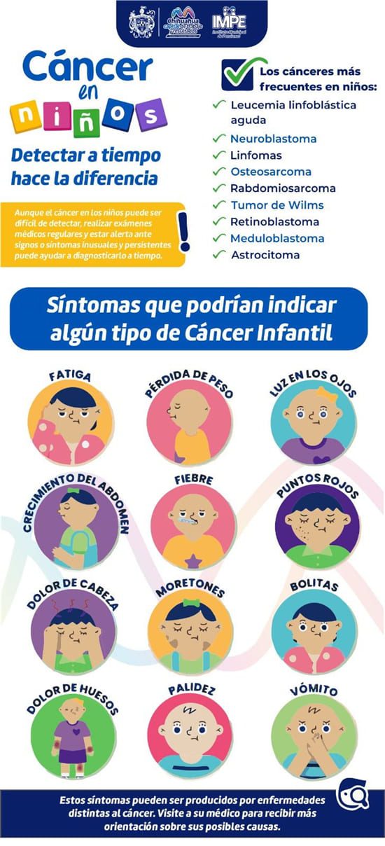 Informa IMPE síntomas del cáncer infantil