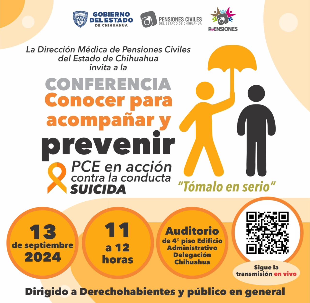 Invita Pensiones Civiles a la conferencia “Conocer para acompañar y prevenir el suicidio”