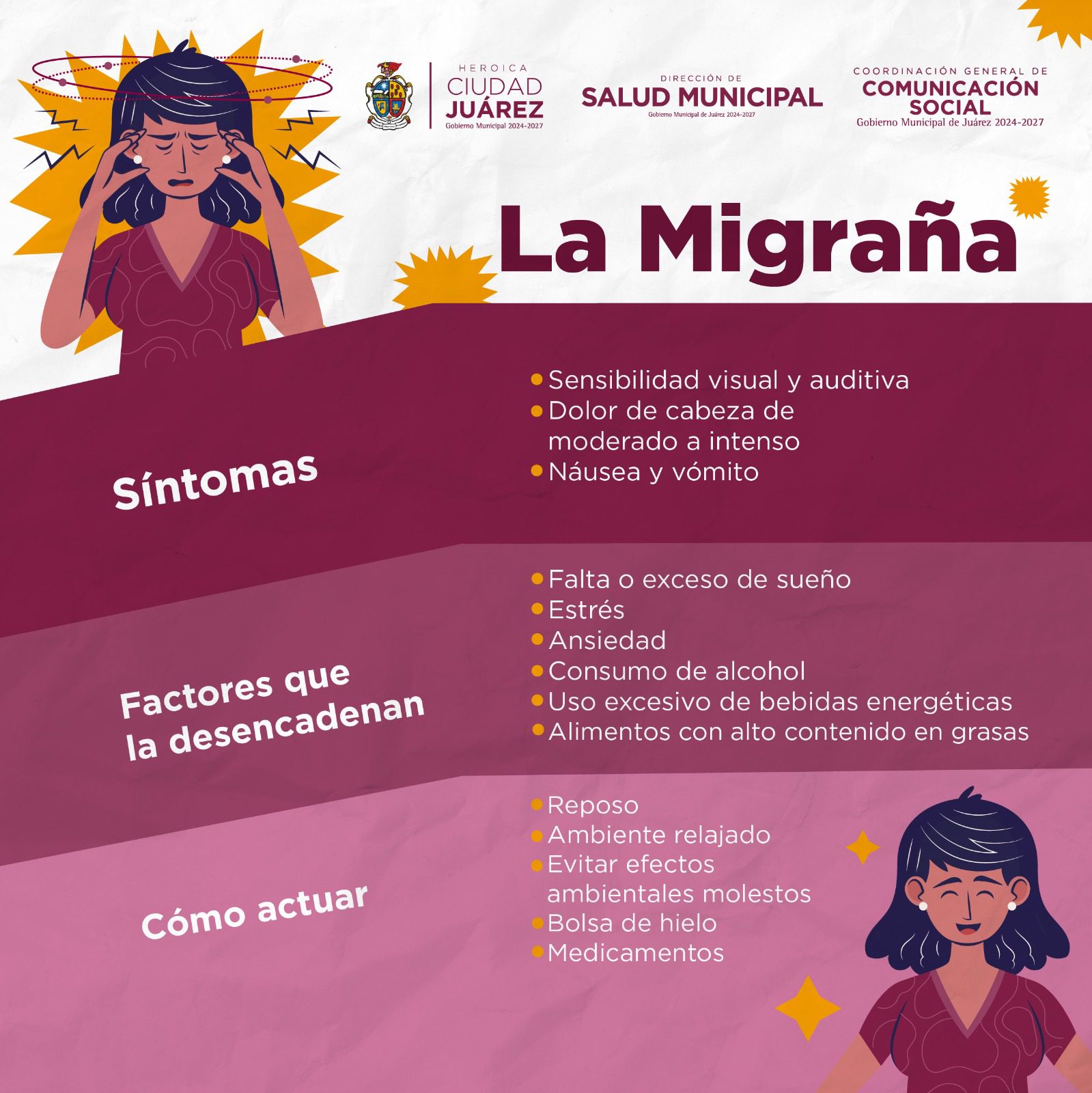 Informan sobre los riesgos y tratamientos de la migraña