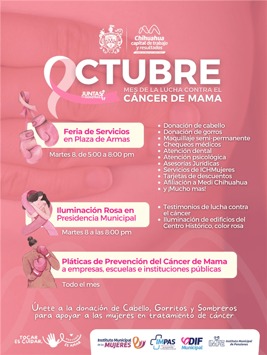 Estas actividades en prevención del cáncer de mama preparan en Chihuahua Capital para octubre