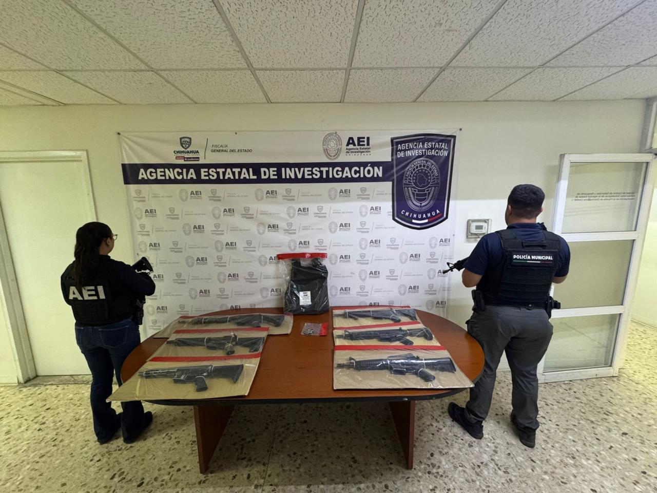 Operativo coordinado entre AEI y DSPM aseguró armas de fuego largas y equipo táctico