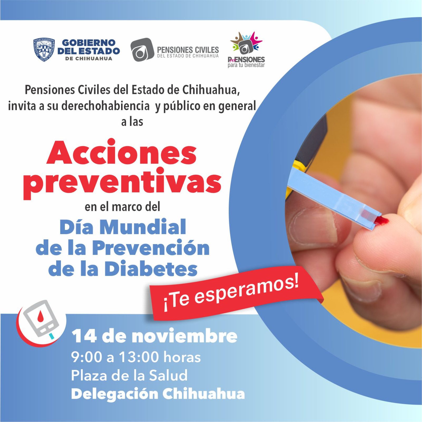 Invita Pensiones Civiles a la campaña “Actúa por tu salud” para concientizar sobre la prevención y control de la diabetes