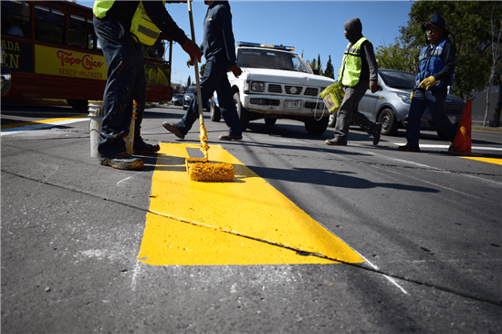 Pintaron más de 200 mil metros lineales de guiones en calles y vialidades de la capital