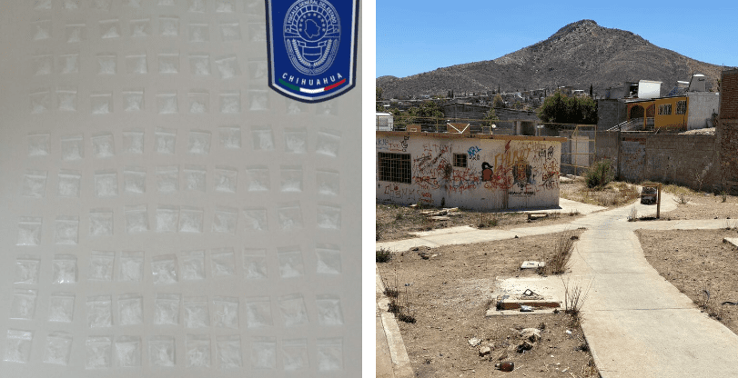 Asegura AEI cien envoltorios con metanfetamina en Parral