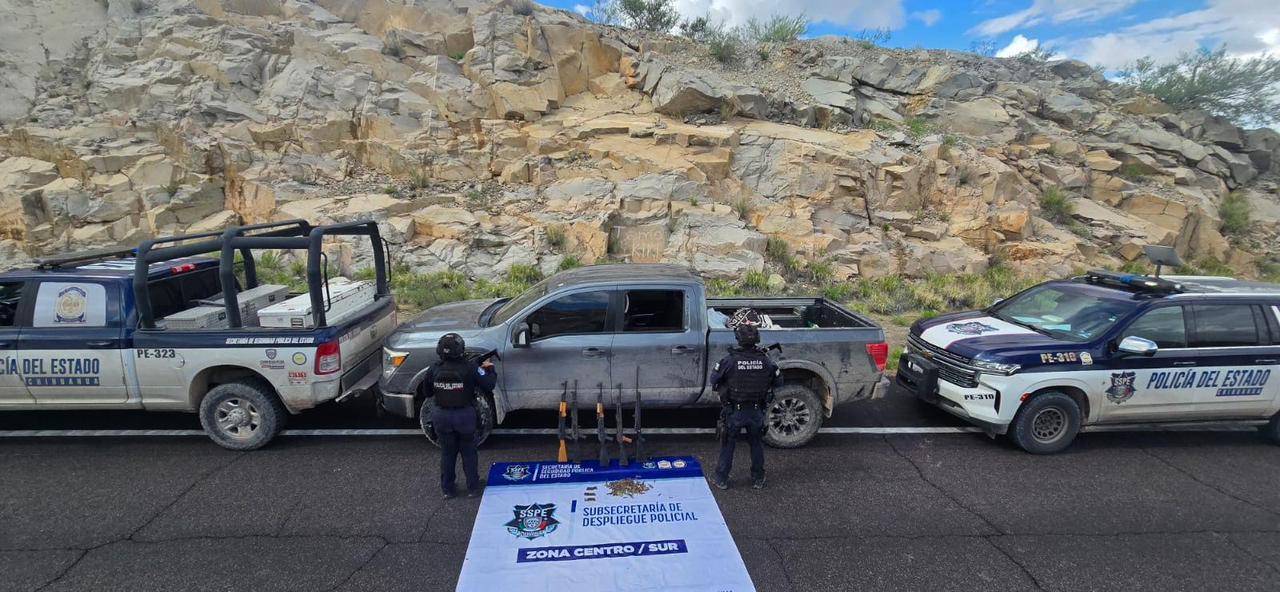 Aseguran fusiles de uso exclusivo del Ejército en tramo Aldama–Ojinaga