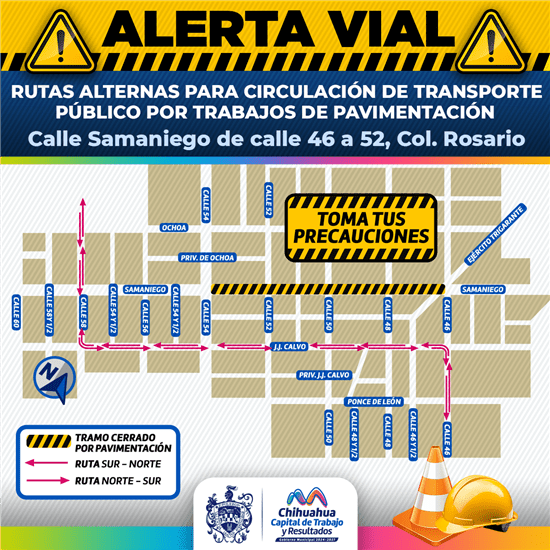Cerrarán tramo de la calle Samaniego por avance de pavimentación