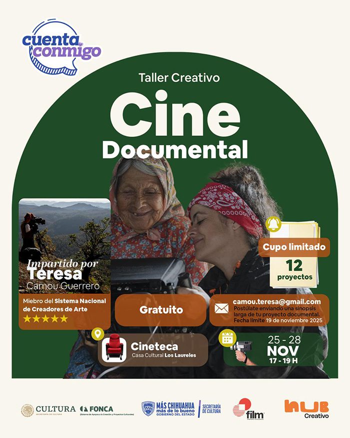 Ofrecerá la cineasta Teresa Camou taller de narrativa de documental creativo a artistas y cineastas del estado