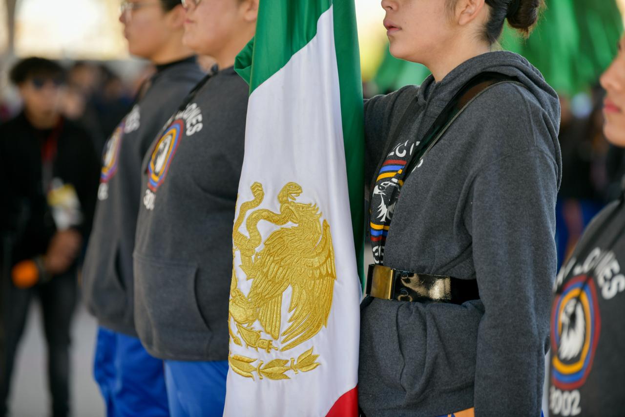 Retoma Subsecretaría de Educación Zona Norte ceremonias de Honores a la Bandera en planteles escolares