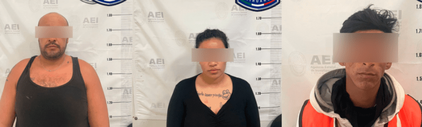Detienen a dos masculinos y una mujer por robos cometidos en Parral