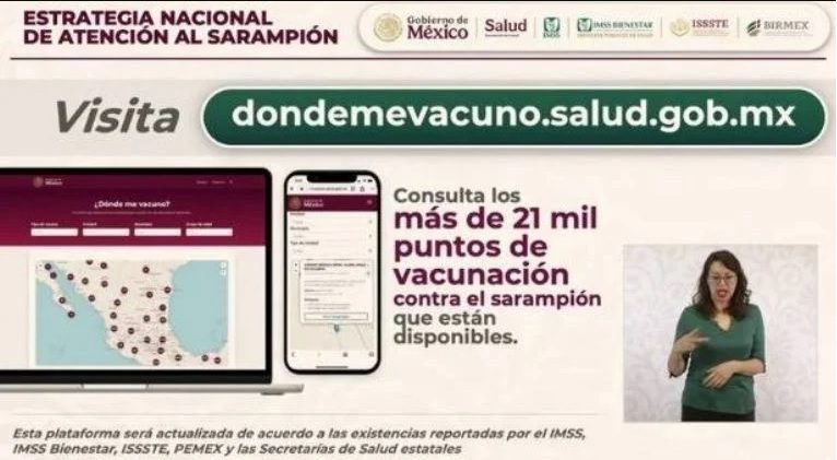 Ubica los más de 21 mil puntos para vacunarte contra el sarampión