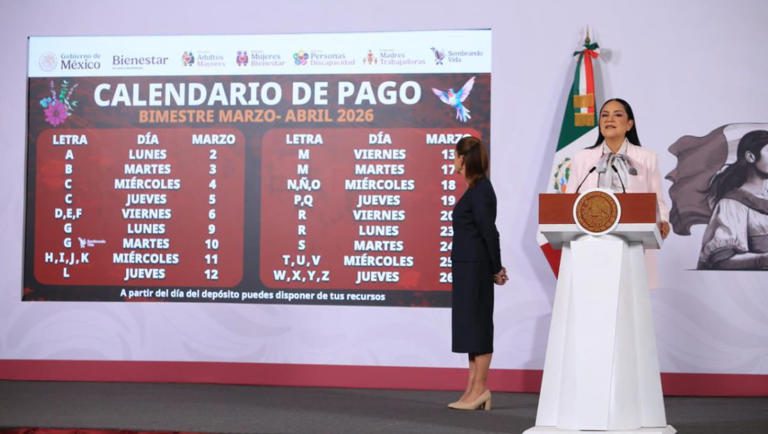 Presentan calendario para pagos del segundo bimestre de las pensiones del Bienestar