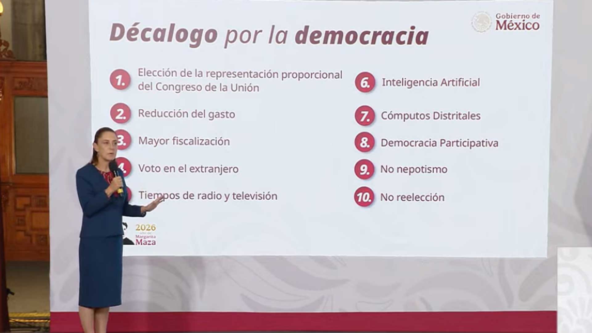 Presidenta Sheinbaum presenta el “Decálogo por la Democracia”