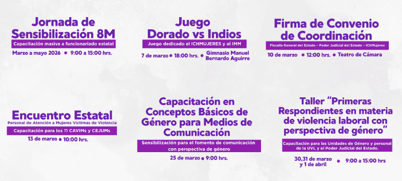 Anuncia ICHMujeres su agenda de actividades por el 8M