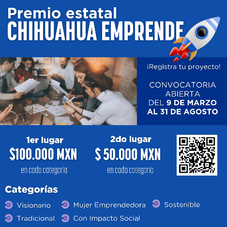 Invitan a participar en la convocatoria Premio Chihuahua Emprende 2026
