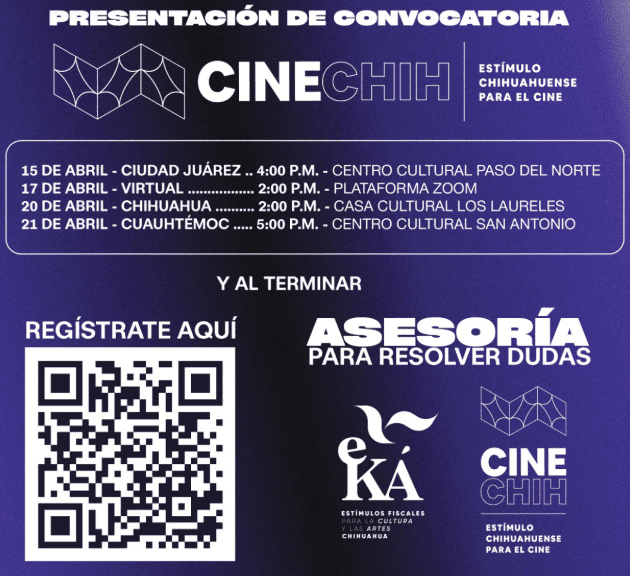 Impartirá Cultura asesorías para artistas y creadores interesados en participar en las convocatorias “Eká” y “CineChih”