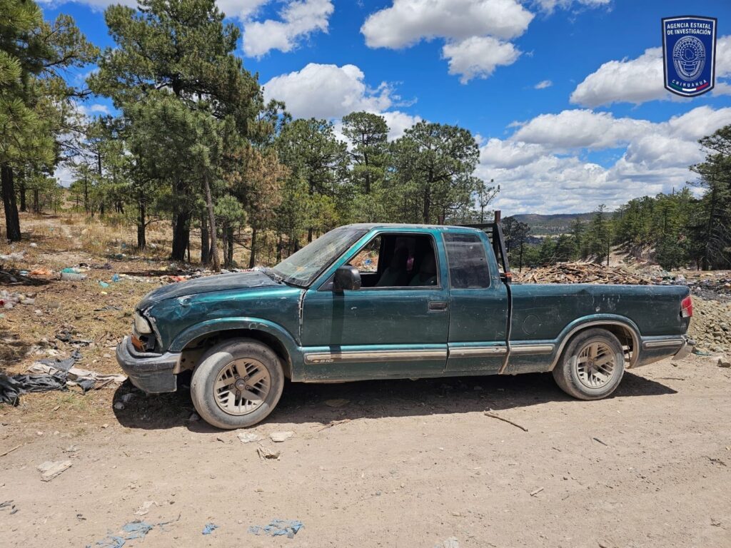 Asegura AEI en San Juanito, Bocoyna, pick up con reporte de robo