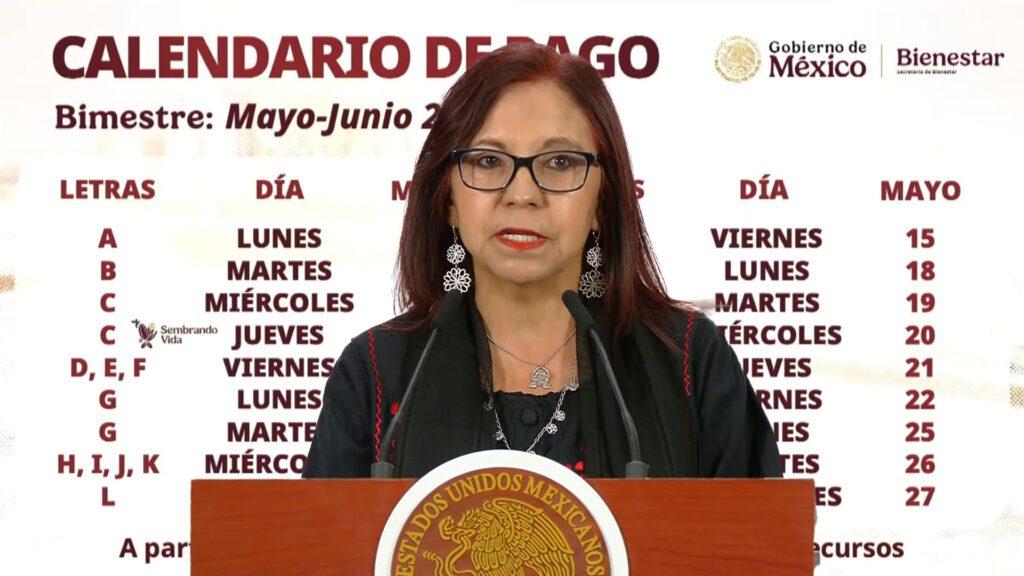Anuncian calendario de pago oficial de Pensión de Bienestar de mayo