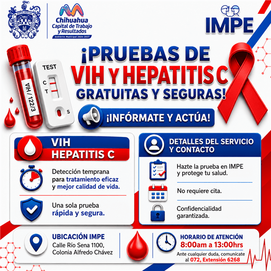 Fomentan la prevención y el autocuidado con pruebas de Hepatitis y VIH en el IMPE de manera rápida, gratuita y segura