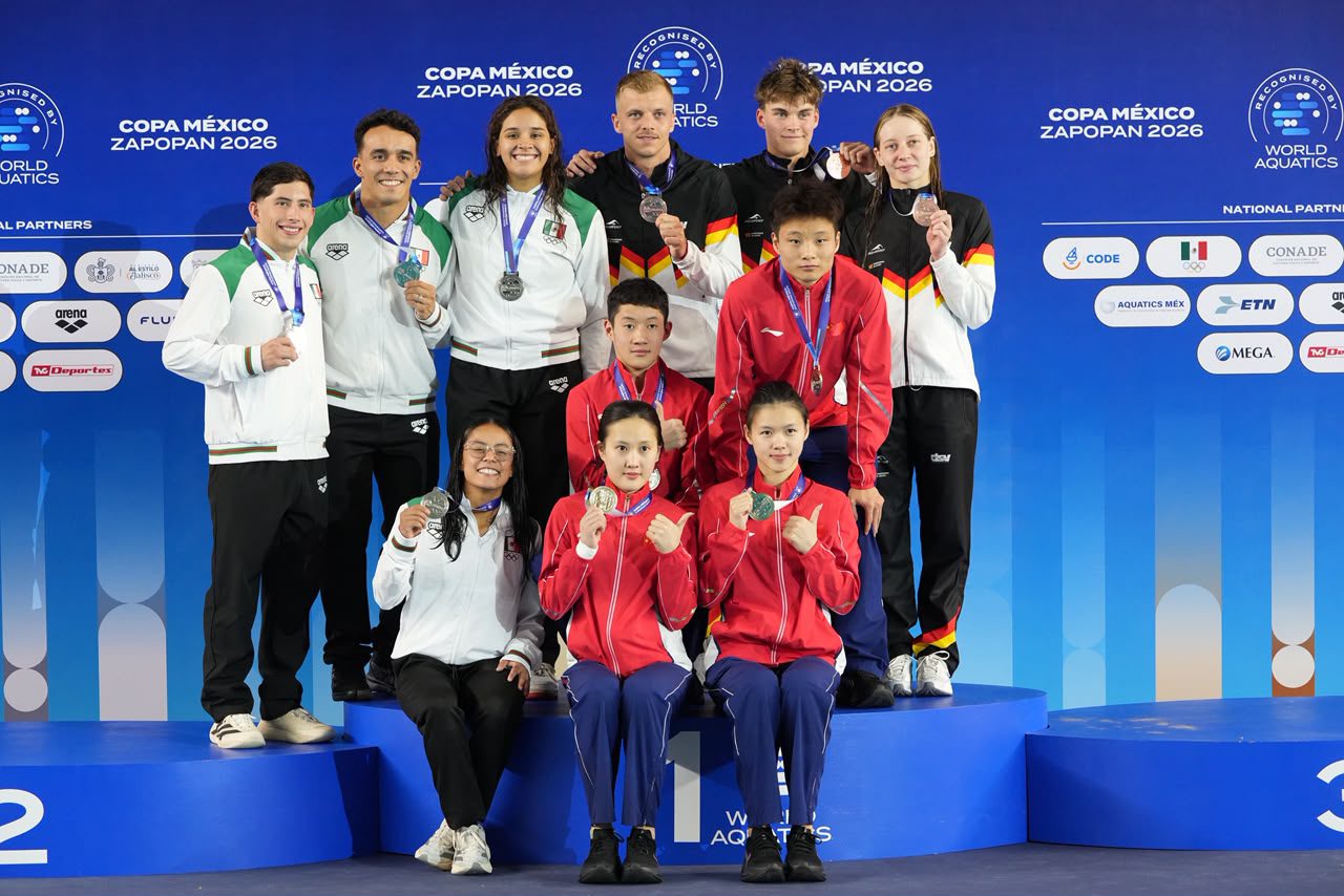 México suma plata por equipos y clasifica a seis finalistas en la Copa México de Clavados 2026